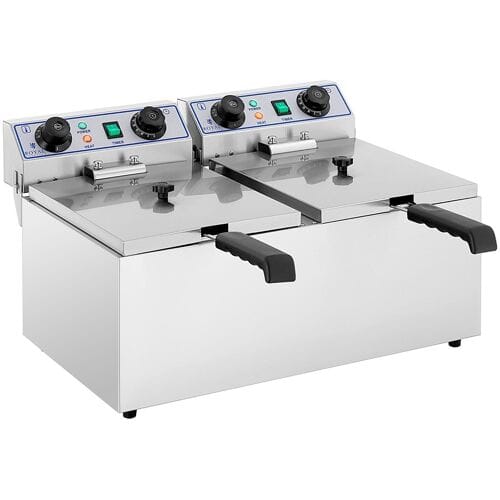 Royal Catering Elektrische dubbele friteuse - 2 x 13 liter met timerfunctie (60 min) 10010036