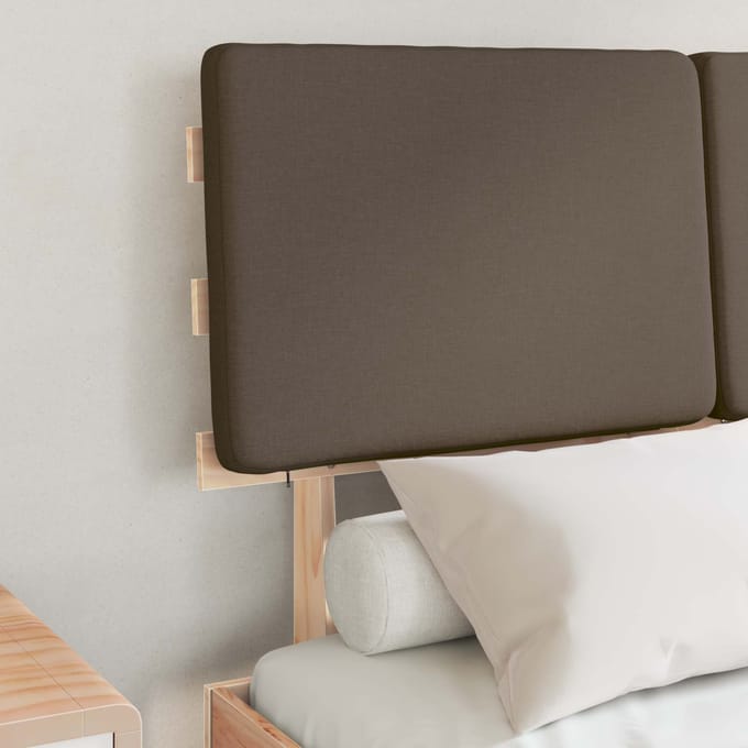 vidaXL - Bedframe - met - Gevoerde - Hoofdbord - Taupe - 120 - x - 200 - cm