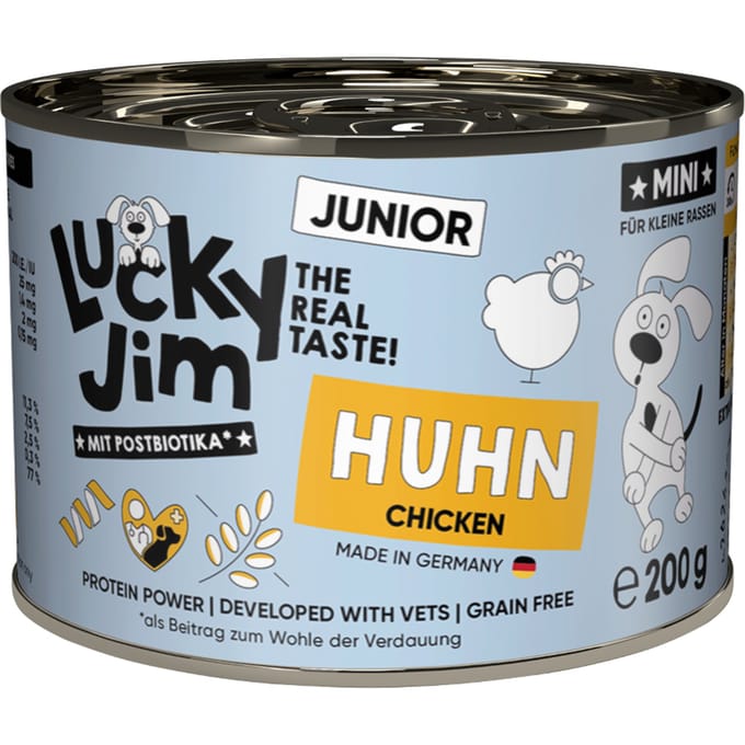 6x200g Lucky Jim MINI Junior kip natvoer voor honden