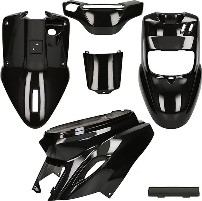 Kappenset MBK Booster, Yamaha BWs Metallic zwart (vanaf 2004)