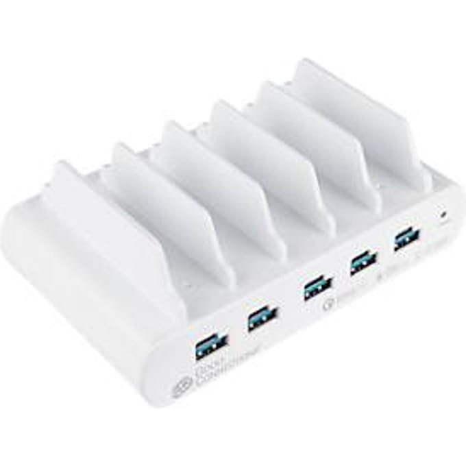 USB desktop snellaadstation Good Connections, 10-poorts met 5 x USB-C + 5 x USB-A, vermogen 110 W, wit