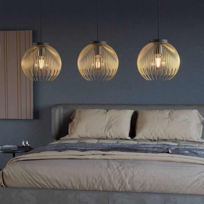 EGLO Venezuela Hanglamp - E27 - 93,5 cm - Goud/Zwart