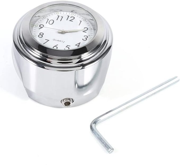 Allecto - Motorfiets Stuur Horloge - Waterdicht - Precieze Tijd - Wit