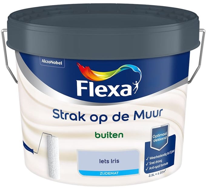 Flexa - Strak Op De Muur Buiten Zijdemat - Iets Iris - Mengverf - 2,5 L
