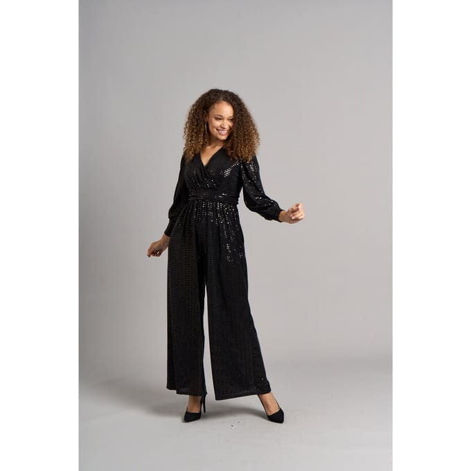 Carla Pailletten Jumpsuit - Zwart