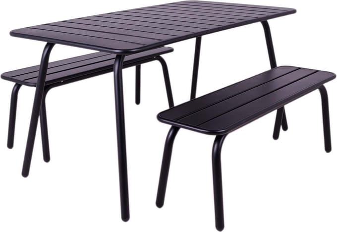 MaximaVida metalen picknickset Max 150 cm zwart – 3-delig