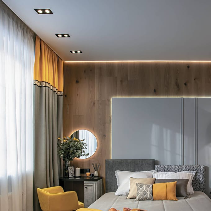 Maytoni inbouwlamp Atom, zwart, 2-lamps 17,5 x 9,2 cm
