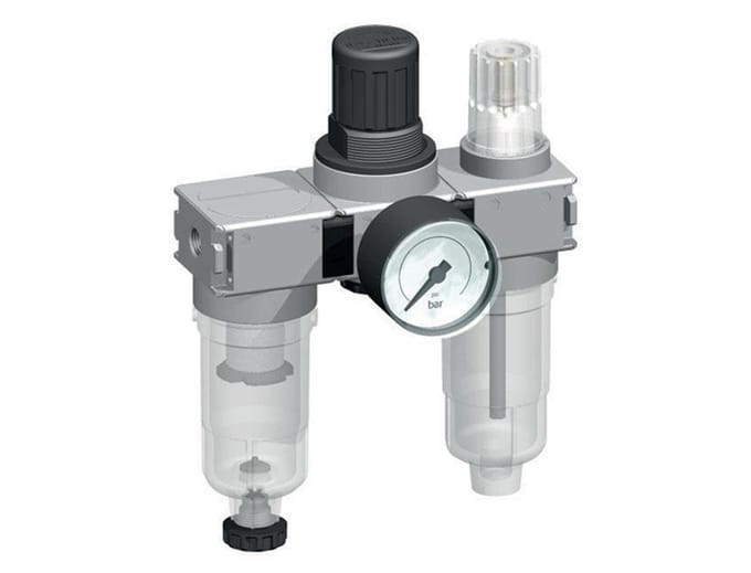 FRL 3-Delig G1/8'' 750l/min 0.5-10.0bar/7-145psi Semi-Auto 40 mm Manometer Polycarbonaat Multifix 0