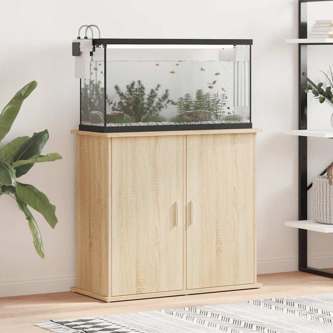 vidaXL - Aquariumstandaard - Sonoma - Eiken - 81x36x73 - cm - Bewerkt - Hout