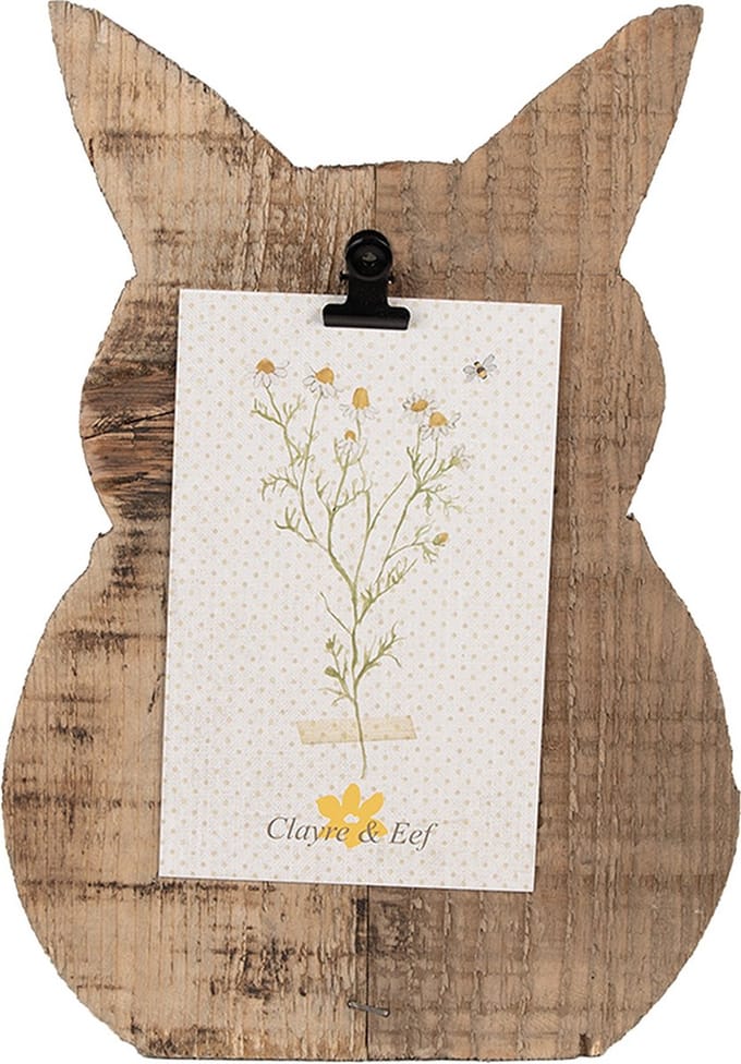 Clayre & Eef Fotolijst Konijn 18x2x25 cm Bruin Hout