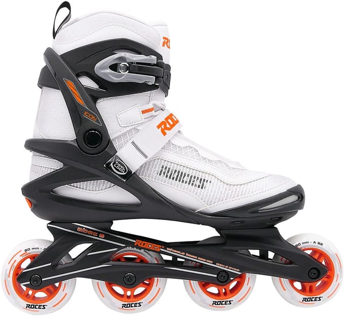 Roces Icon X 80 Skeelers - Inline Skates - Wit/Oranje - Maat 39