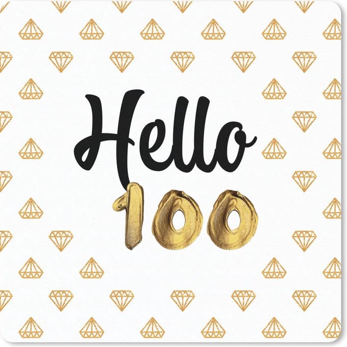 Muismat 20x20 cm - Mousepad Jubileum - 100 Jaar - Diamand - Muismatten
