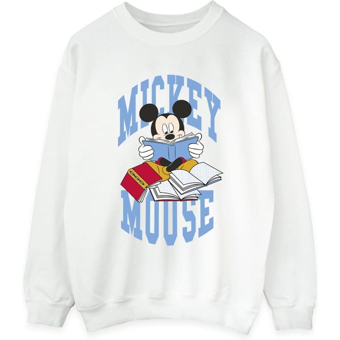 Disney Dames/Dames Mickey Mouse Boeken Lezen Sweatshirt (Wit)