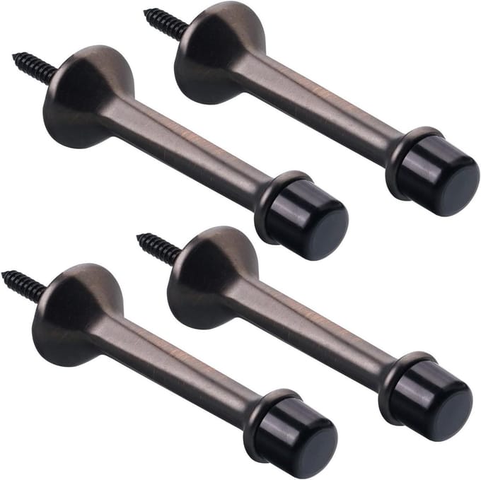 Deurstop Set - Zware deurstopper - Muren Beschermen - Zachte Rubberen Punt - 4 Stuks - Brons