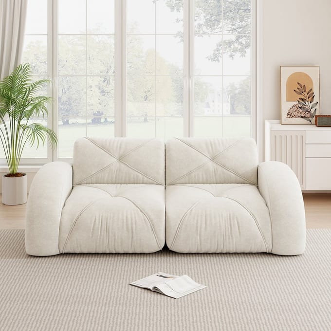 MODFU Modulaire Bank Zonder Frame - Hoge Dichtheid Schuim - Woonkamer - Chenille - Wit