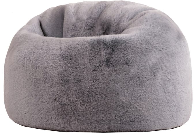 icon - Kingston Kinderzitzak Stoel - Fluffy Pluche Imitatiebont - Grijs