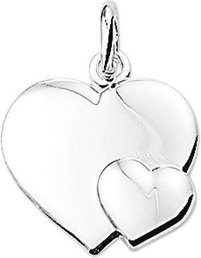 hanger hart zilver gerhodineerd