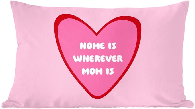 Sierkussens - Kussentjes Woonkamer - 60x40 cm - Quote - Moeder - Roze