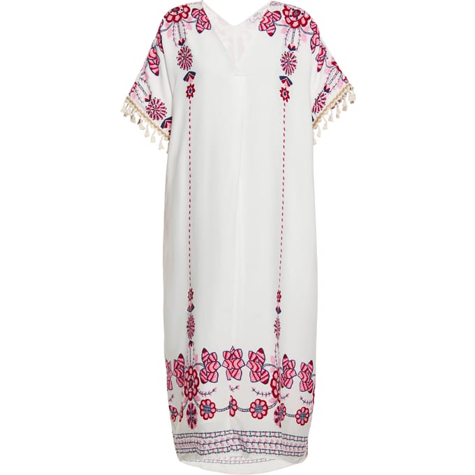 usha Jurk Dames Wit Veelkleurig