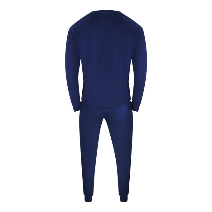 Aquascutum Iconic Crest Marineblauwe Trainingsset Met Ronde Hals