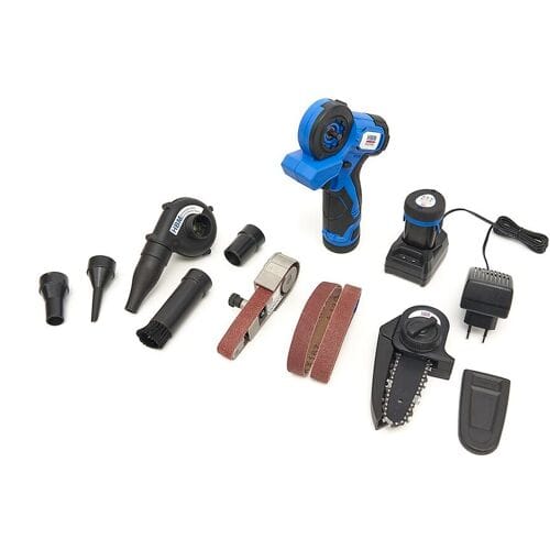 HBM 3 in 1 accu kettingzaag schuurmachine en bladblazer AC10
