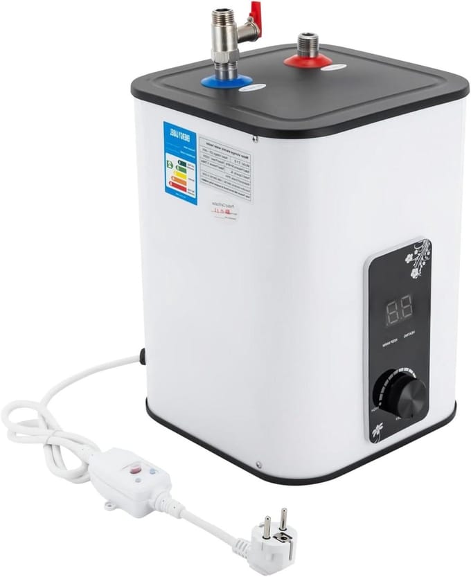 Ondertafelboiler - Kleine boiler - Direct warm water - Instelbare temperatuur - 8 liter - Wit