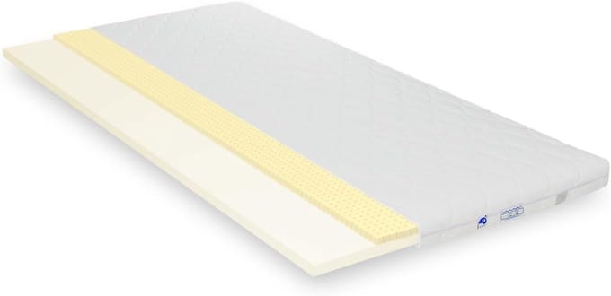 Matras Topper - Oplegger Bed - Comfort Verhoging - Traagschuim en Latex - 200 x 190 cm - Wit