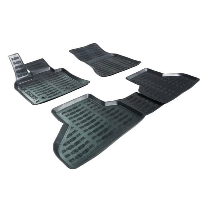 Tapis de sol en caoutchouc SCOUTT BMW X5 E70 - Sur mesure - Résistant à l'eau - Design 3D noir