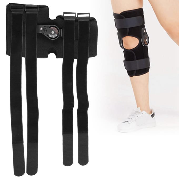 Verstelbare Kniegewrichtsondersteuning voor Bandletsel Artrose Kniebeschermer Orthese met Klem Small black