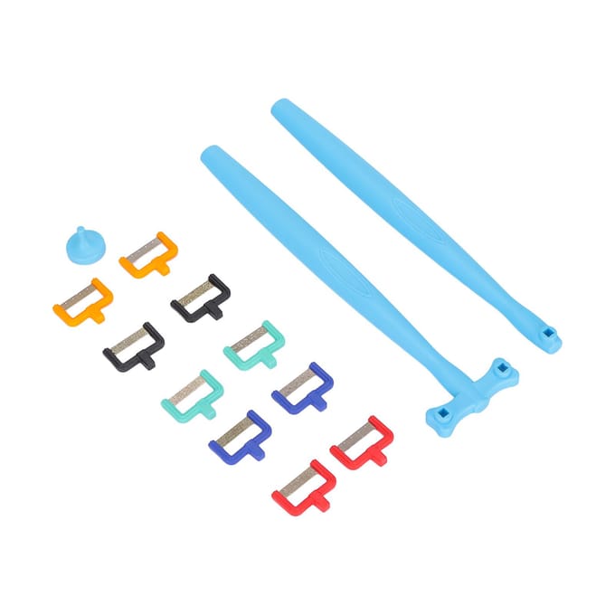 Interproximale Glazuurreductie Kit Professioneel Draagbaar Tandheelkundig Orthodontisch Polijststrip Handvat Set blue