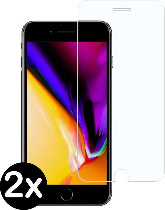Screenprotector - 2 Stuks - Geschikt voor Apple iPhone 7 Plus - Extra Sterk - Beschermglas - Gehard Glas - Tempered Glass - Screen Protector
