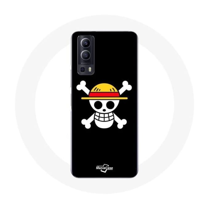 Vivo Y72 Case One Piece Manga Skull Zwarte Achtergrond