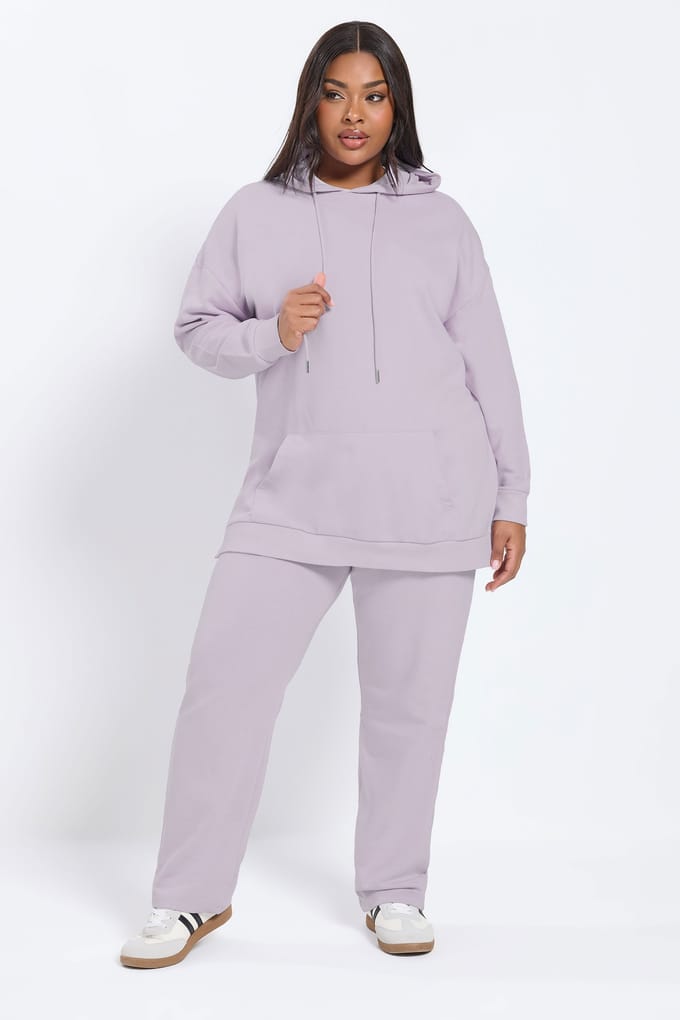 Yours Lichtpaarse Hoodie Met Voorzak Size 54-56