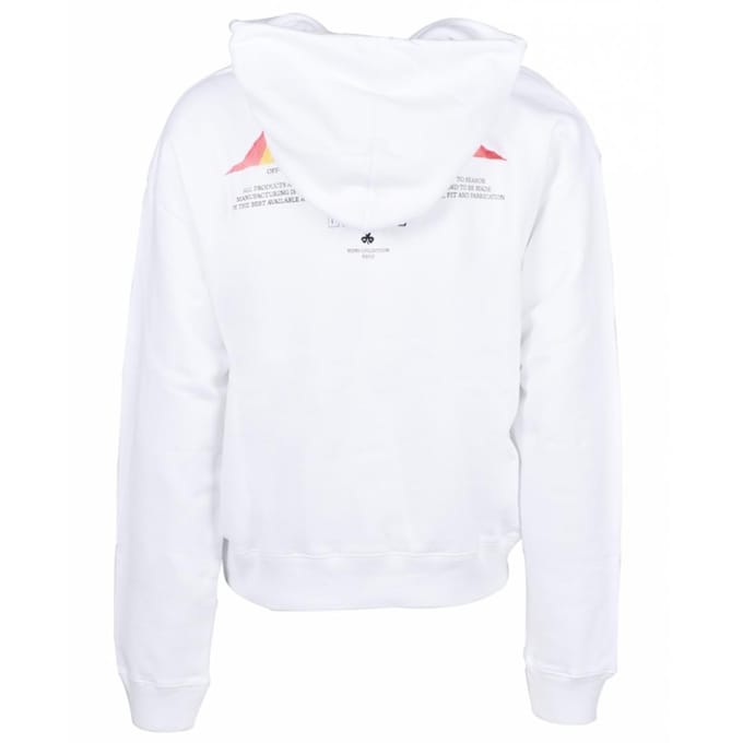 Witte hoodie met gebroken wit graffiti-verflogo