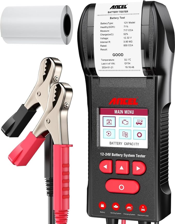 Accutester met Ingebouwde Printer voor Auto en Motor - Directe Diagnose