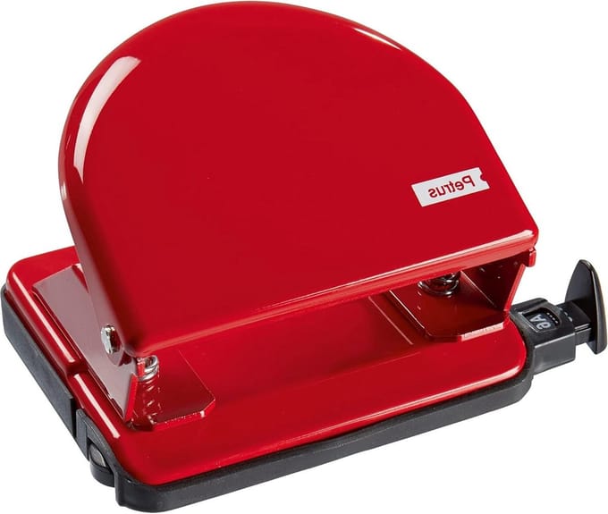 Perforator van metaal - Klassiek design - 20 vellen - Rood 52 33746