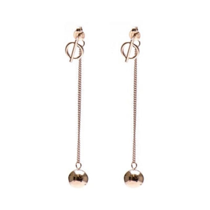 Karma Hanging Balls Silver Roseplated oorbellen-M1859