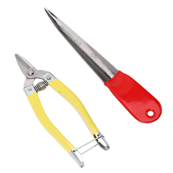 2 stuks Professionele Rotan Reparatie Gereedschapskit Roestvrij Staal Veelzijdig Rotan Reparatie Schaar Breekijzer gray