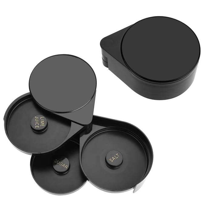 Bar 3-laags Suiker Zout Rand Limoenglas voor Cocktail Bartender Tool Feest Thuis Zwart gray