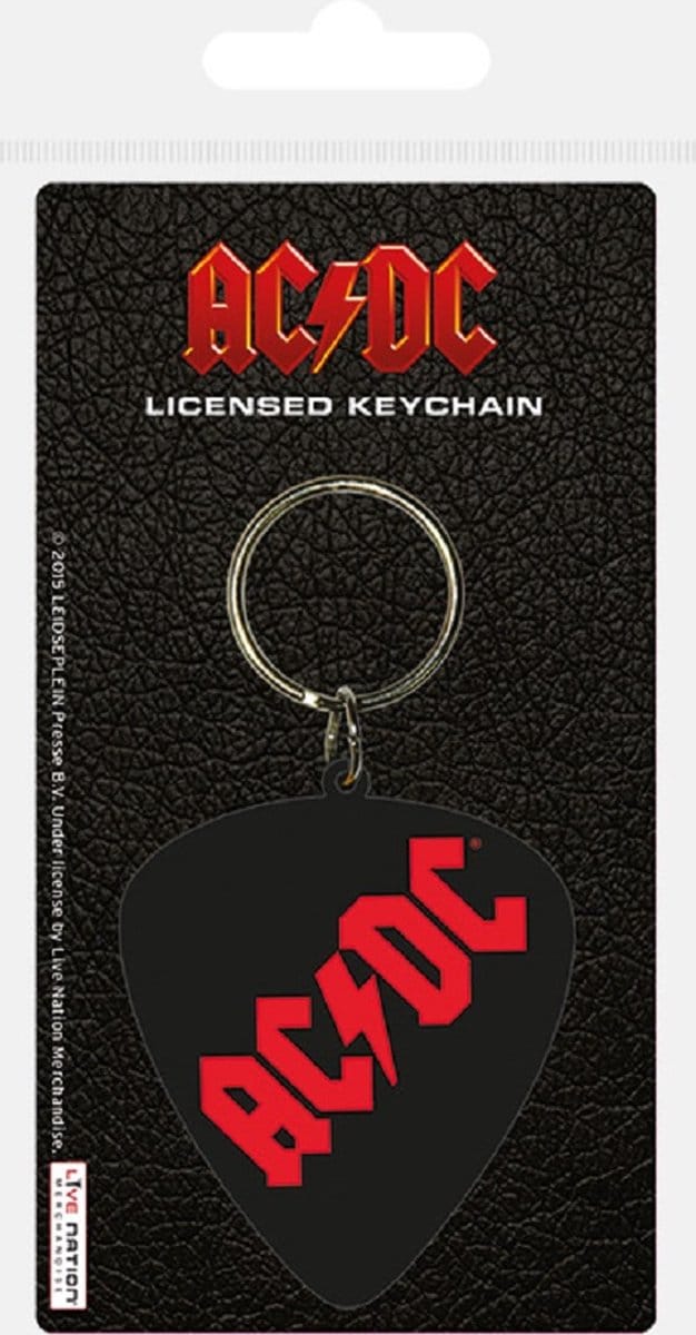 AC/DC Rubber sleutelhanger plectrum vorm