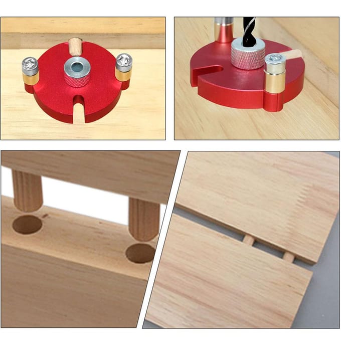 Houtbewerking Zelfcentrerende deuvelboorset Verticale gatboorgeleider Punch Locator Tool rood