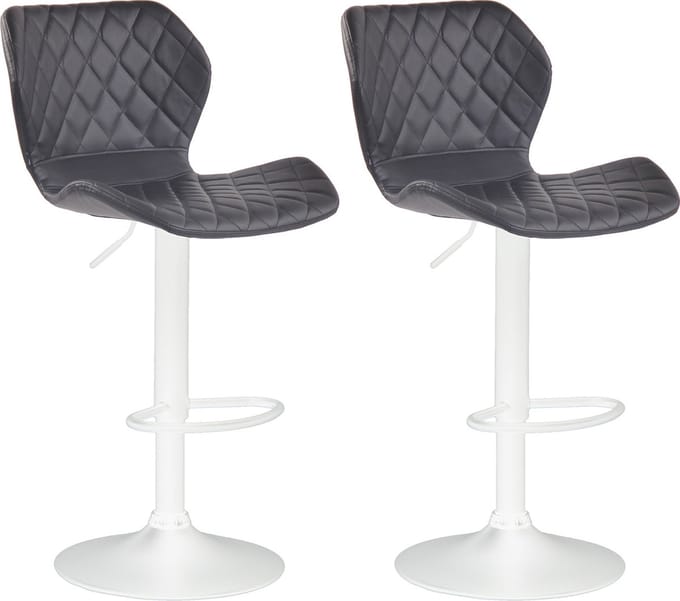 CLP Cork Set van 2 barkrukken - Kunstleer wit/zwart