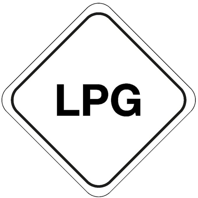 LPG gas sticker 100 x 100 mm