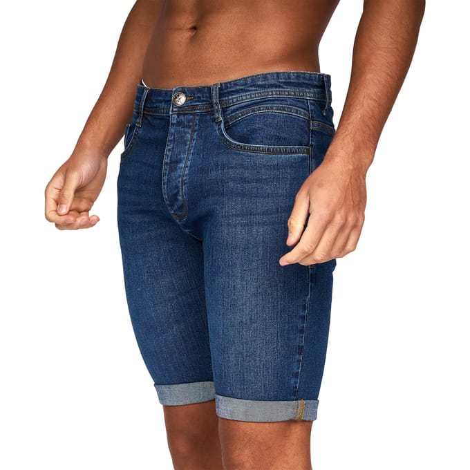 Crosshatch Heren Tadcaster Denim Shorts (Tussentijdse wasbeurt)