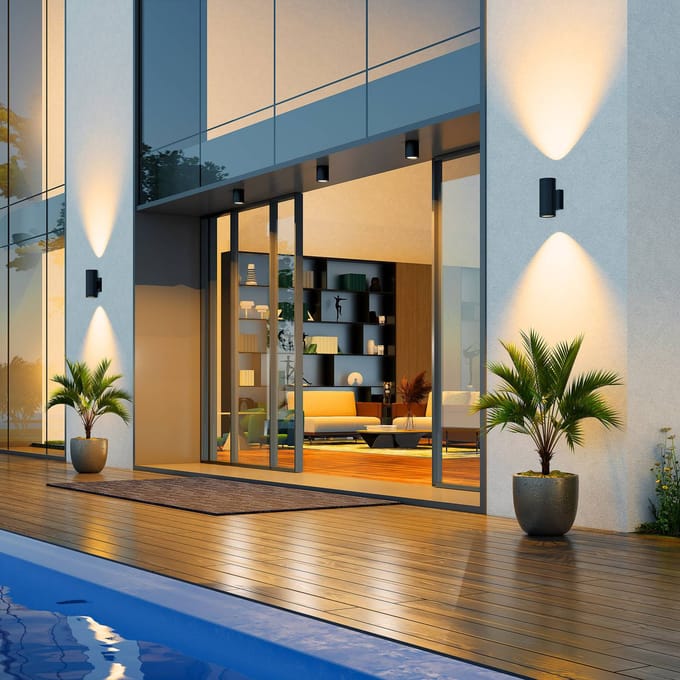 Molto Luce LED buiten wandlamp Foris Round Double, antraciet