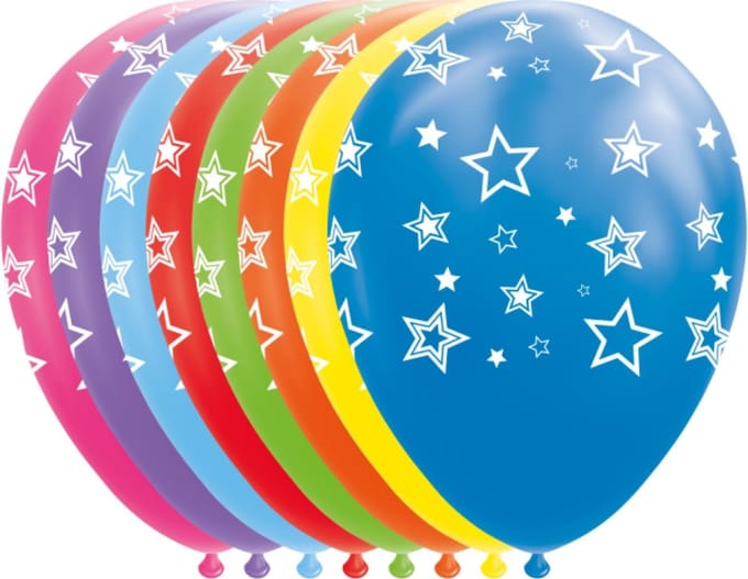Globos Balloons Stars Mix Colors 30cm 8pcs.