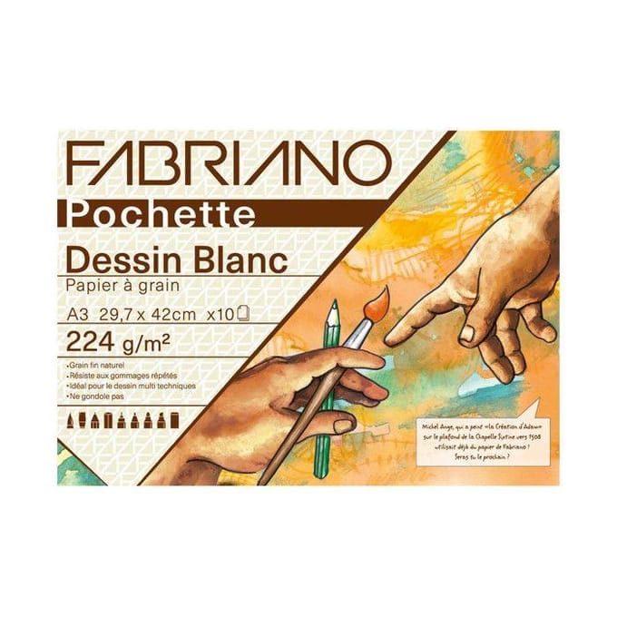FABRIANO WIT PAPIER - Pak 29,7x42 - 224 g/m² - 10 vellen