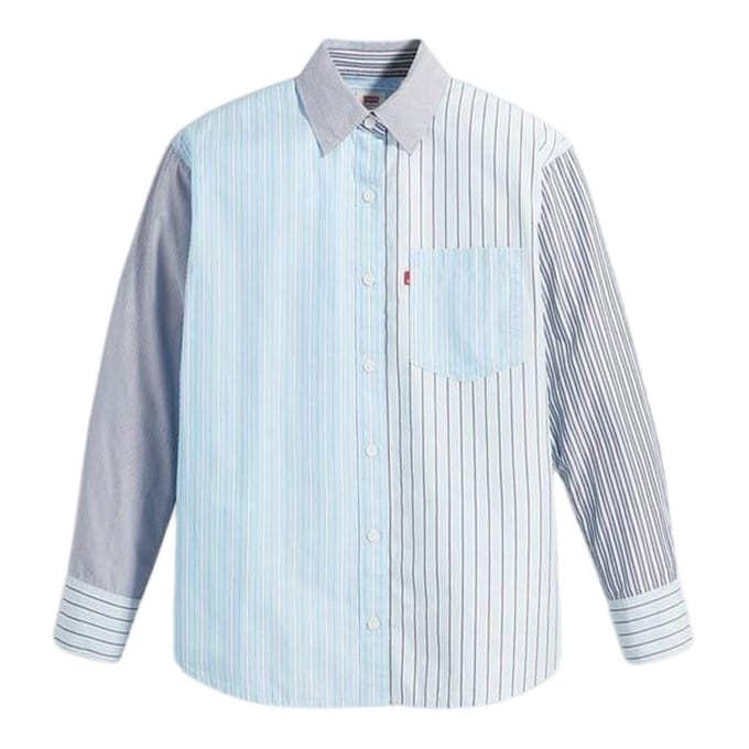 Levis Dames/Dames Nola Premium katoenen oversized shirt (Blauwe streep)