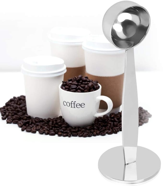 Dailygoods- Koffieschep 2-in-1 Dubbel Doel - Roestvrij Stalen