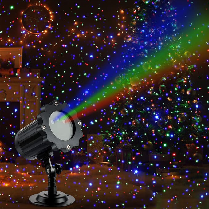 Buitentuin Kerstlichtprojector 3 Lichtkleuren Rood Groen Blauw Afstandsbediening Waterdicht zwart